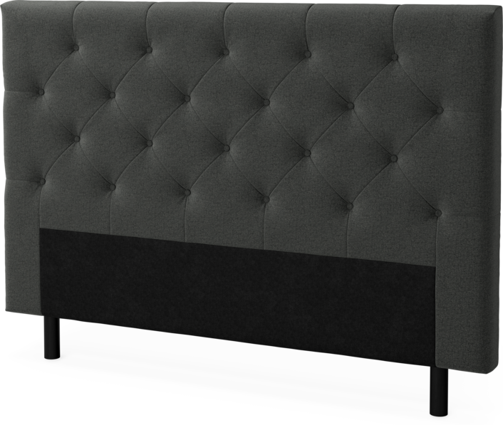 Delux Pikerad Låg - Sänggavel, 90-210 cm - Grå