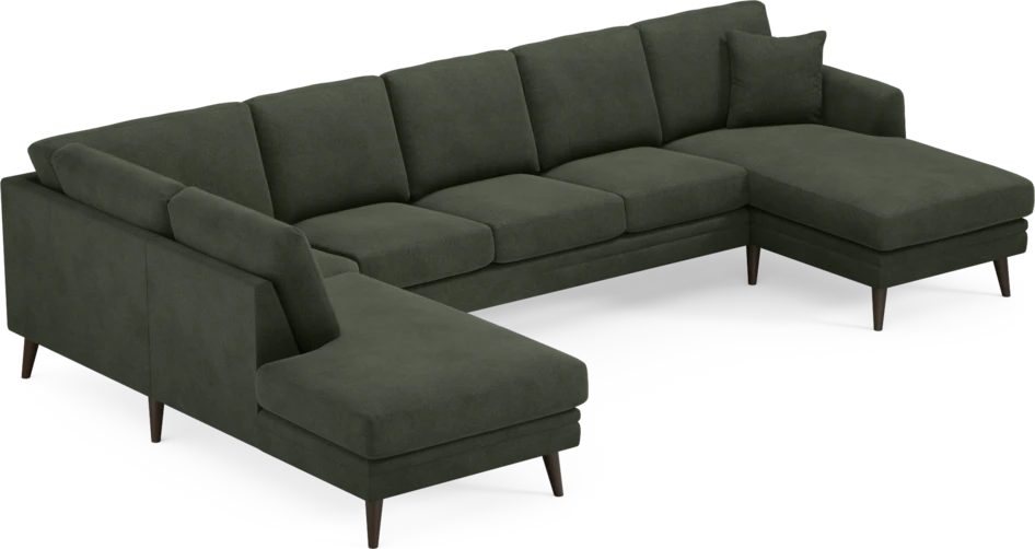 Eden - 3-sits soffa med divan vänster och schäslong höger - Grön