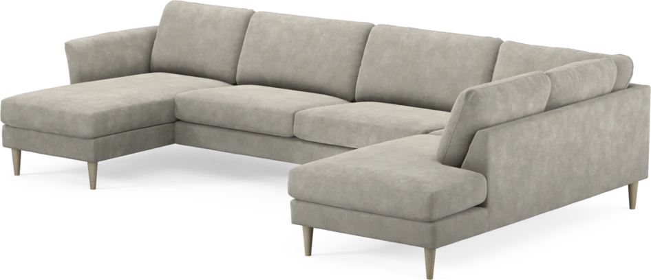 Bridge - 3-sits soffa med schäslong vänster och divan höger - Grå