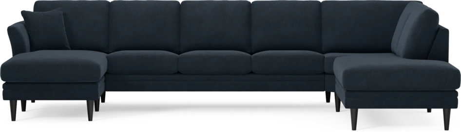 Eden - 3-sits soffa med schäslong vänster och divan höger - Blå