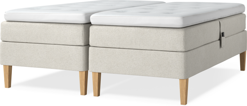 Delux Sense - Ställbar säng, dubbelsäng med bäddmadrass - Beige