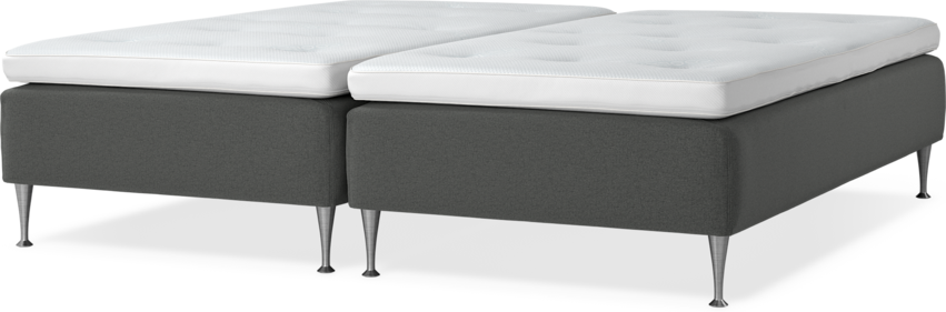 Delux Sense - Ramsäng, dubbelsäng med bäddmadrass - Grå