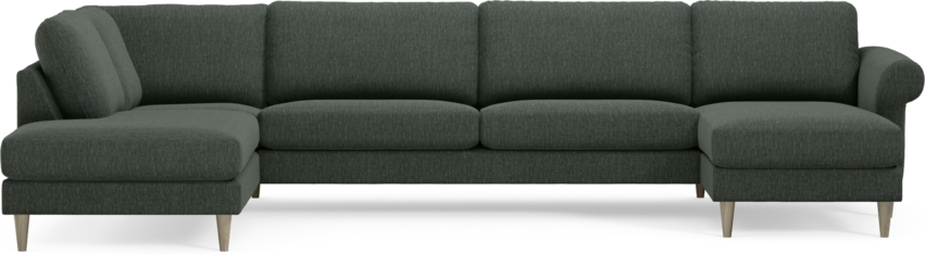 Bridge - 3-sits soffa med divan vänster och schäslong höger - Grön