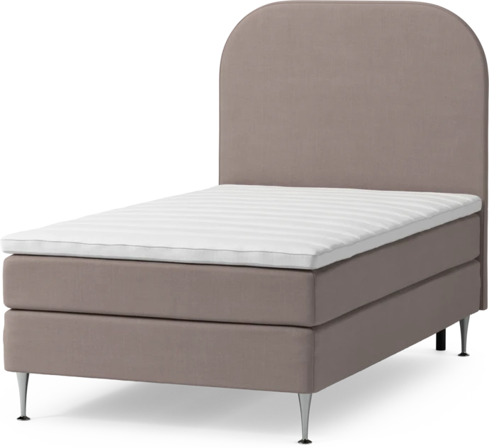 Roma Family, Kontinentalsäng, enkelsäng med bäddmadrass och sänggavel slät, B 105-140