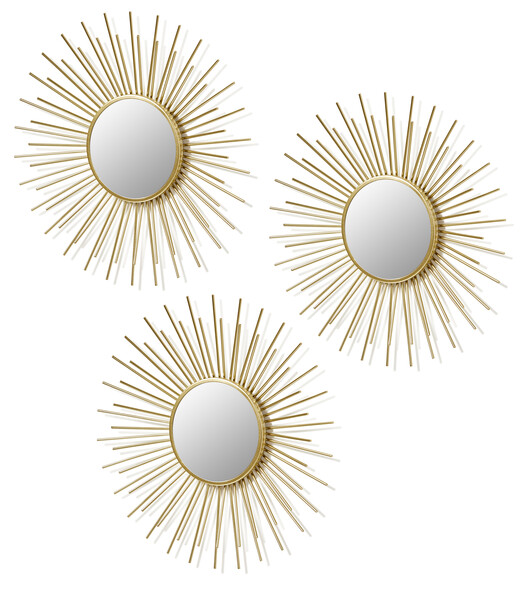 Silje - Spegel, 3-pack, Ø 25,5 cm - Gul