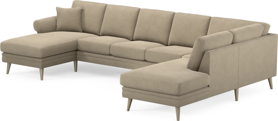 Eden - 3-sits soffa med schäslong vänster och divan höger - Beige