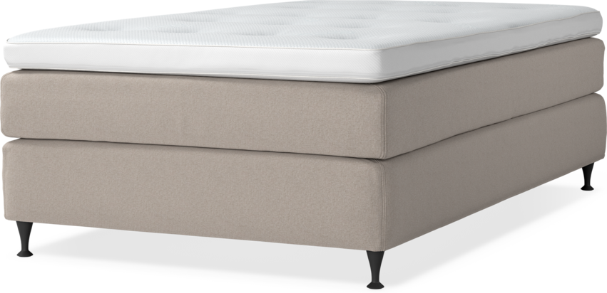 Delux Sense - Kontinentalsäng, enkelsäng 120 cm med bäddmadrass - Beige