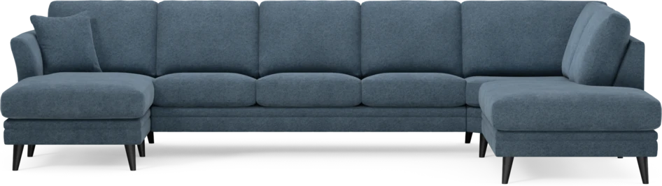 Eden - 3-sits soffa med schäslong vänster och divan höger - Blå