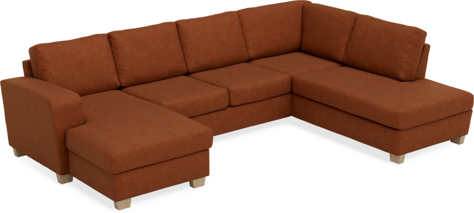 Friday - 3-sits soffa med schäslong vänster och divan höger - Orange