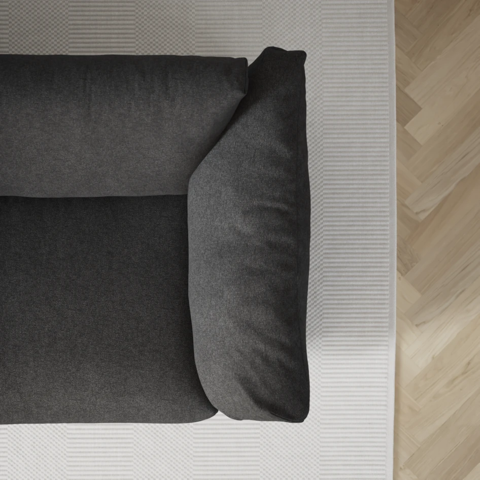 Cherrie - 2,5-sits soffa, hel dyna, fast klädsel - Svart