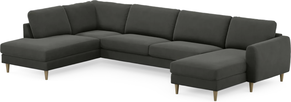Bridge - 3-sits soffa med divan vänster och schäslong höger - Grå