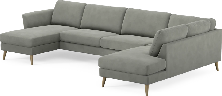 Bridge - 3-sits soffa med schäslong vänster och divan höger - Grå