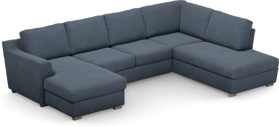 Friday - 3-sits soffa med schäslong vänster och divan höger - Blå