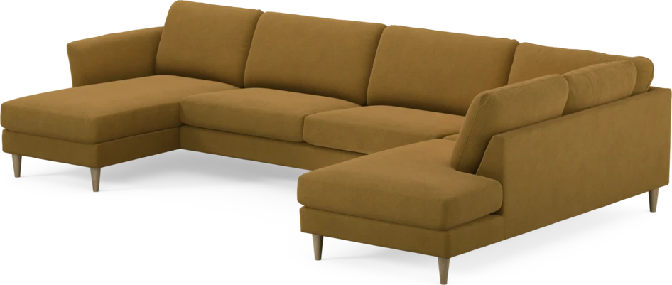 Bridge - 3-sits soffa med schäslong vänster och divan höger - Gul
