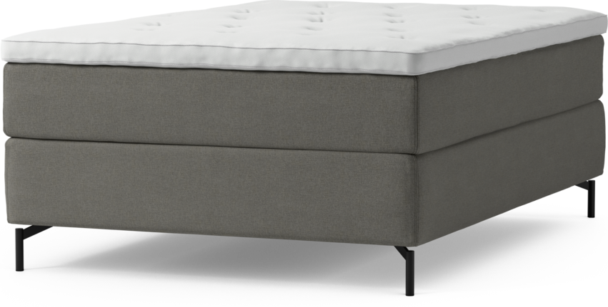 Delux Exclusive - Kontinentalsäng, enkelsäng 140 cm med bäddmadrass och sängben - Grå