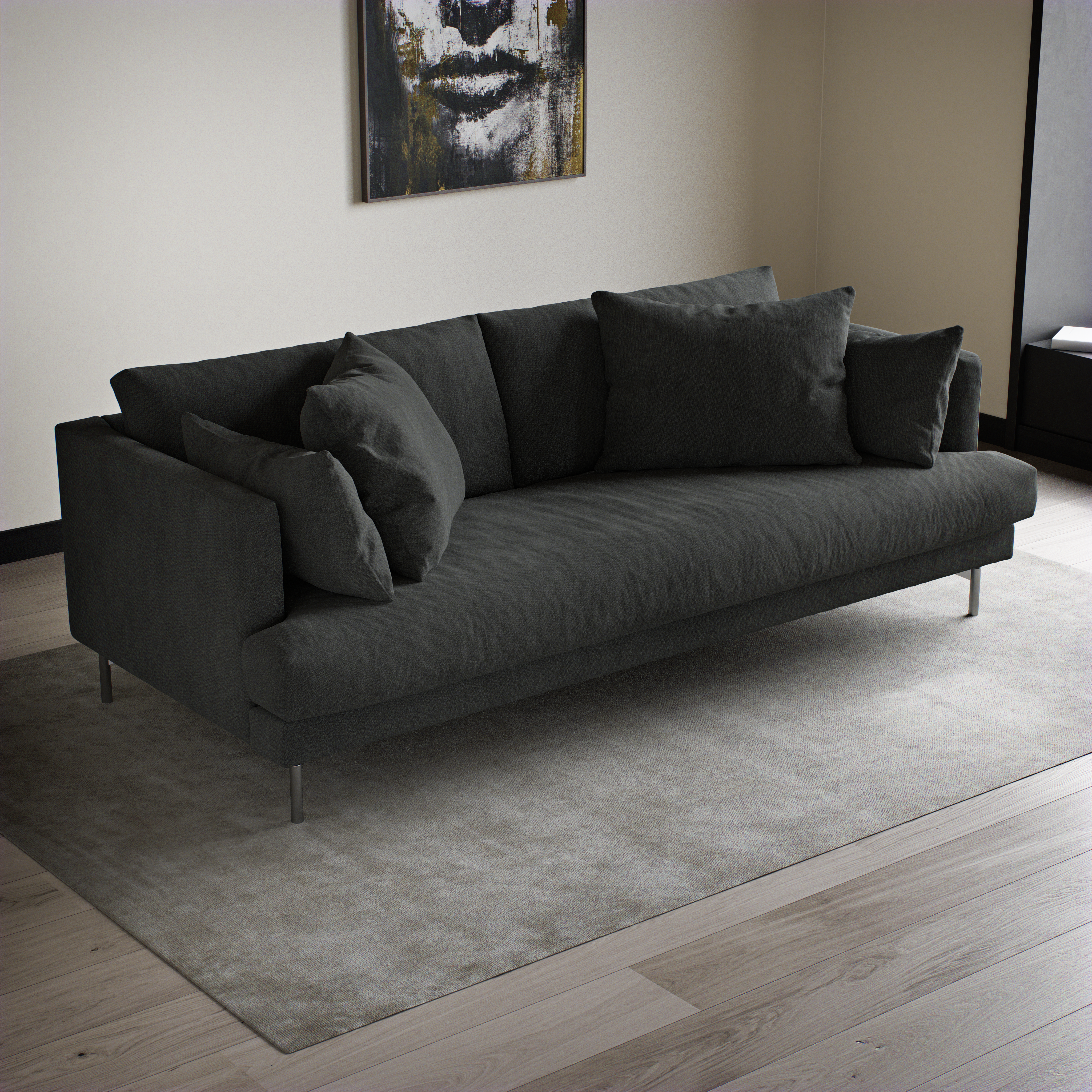 Harper - 3-sits soffa, hel dyna - inspiration