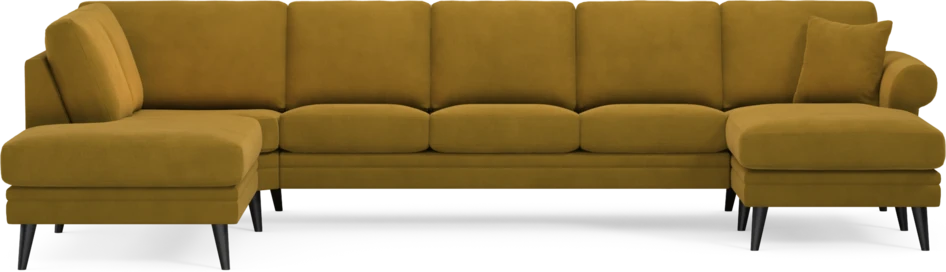 Eden - 3-sits soffa med divan vänster och schäslong höger - Gul