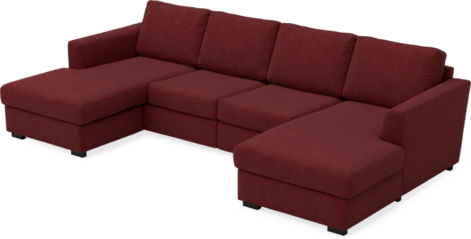 Friday - 2-sits soffa med två schäslonger - Rosa