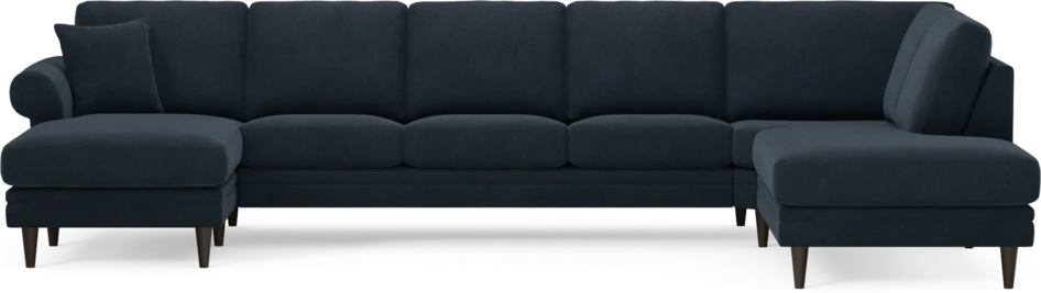 Eden - 3-sits soffa med schäslong vänster och divan höger - Blå