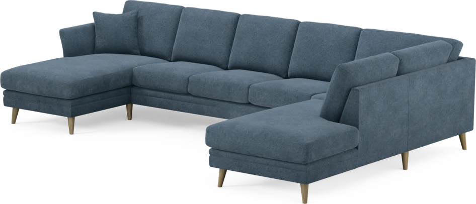 Eden - 3-sits soffa med schäslong vänster och divan höger - Blå