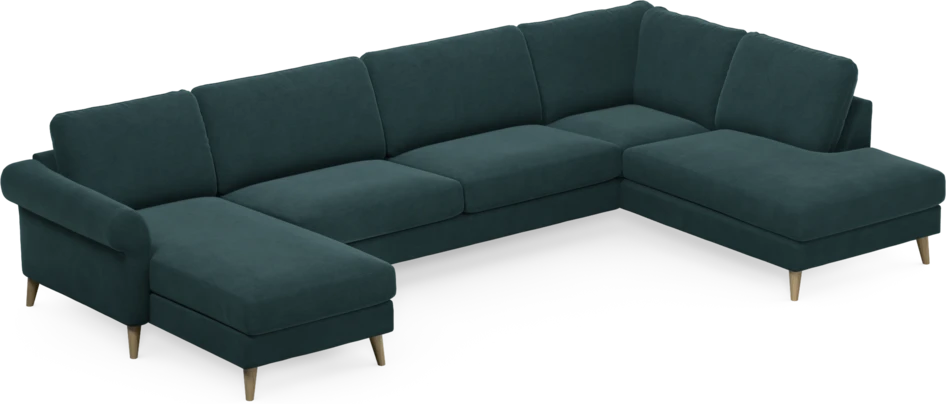Bridge - 3-sits soffa med schäslong vänster och divan höger - Blå