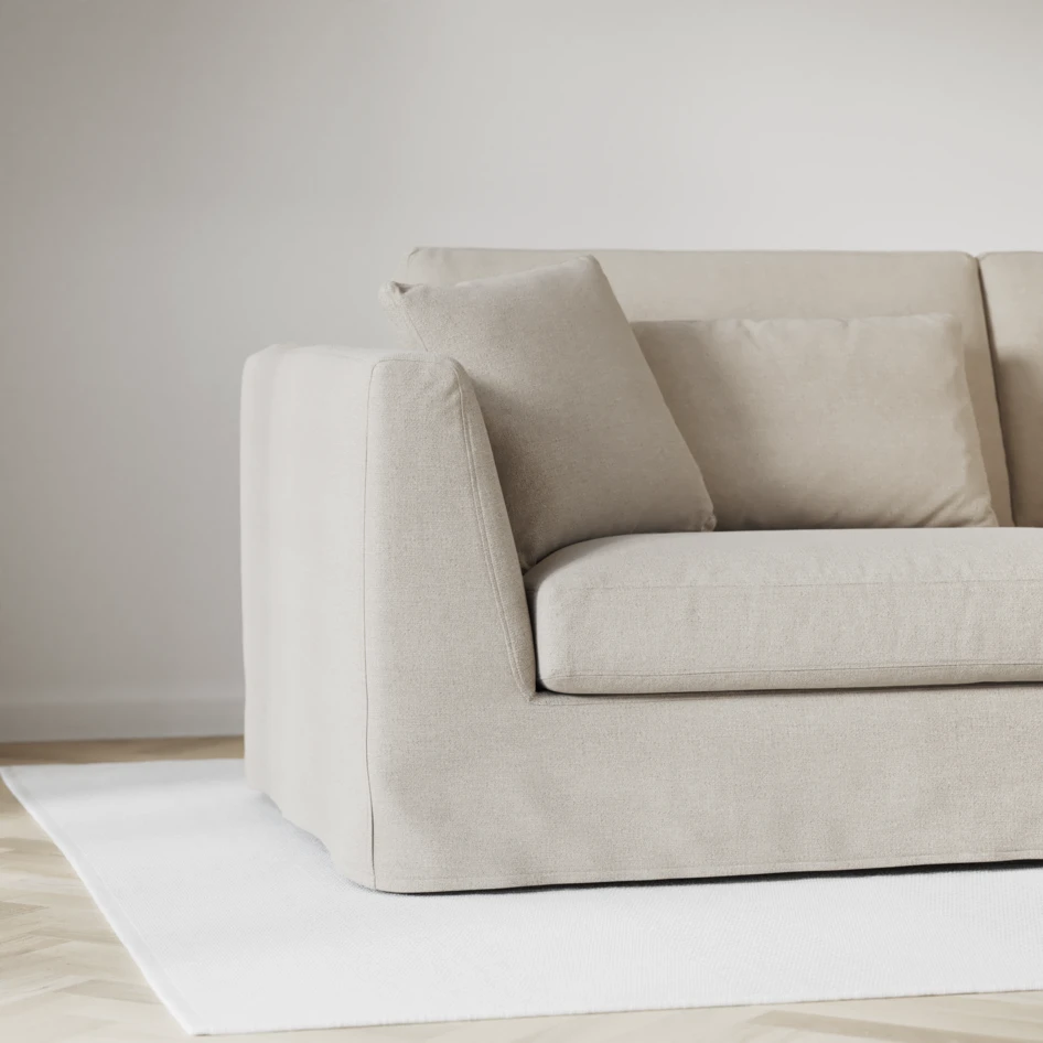 Willow - 4-sits soffa med schäslong höger, med kappa - Beige