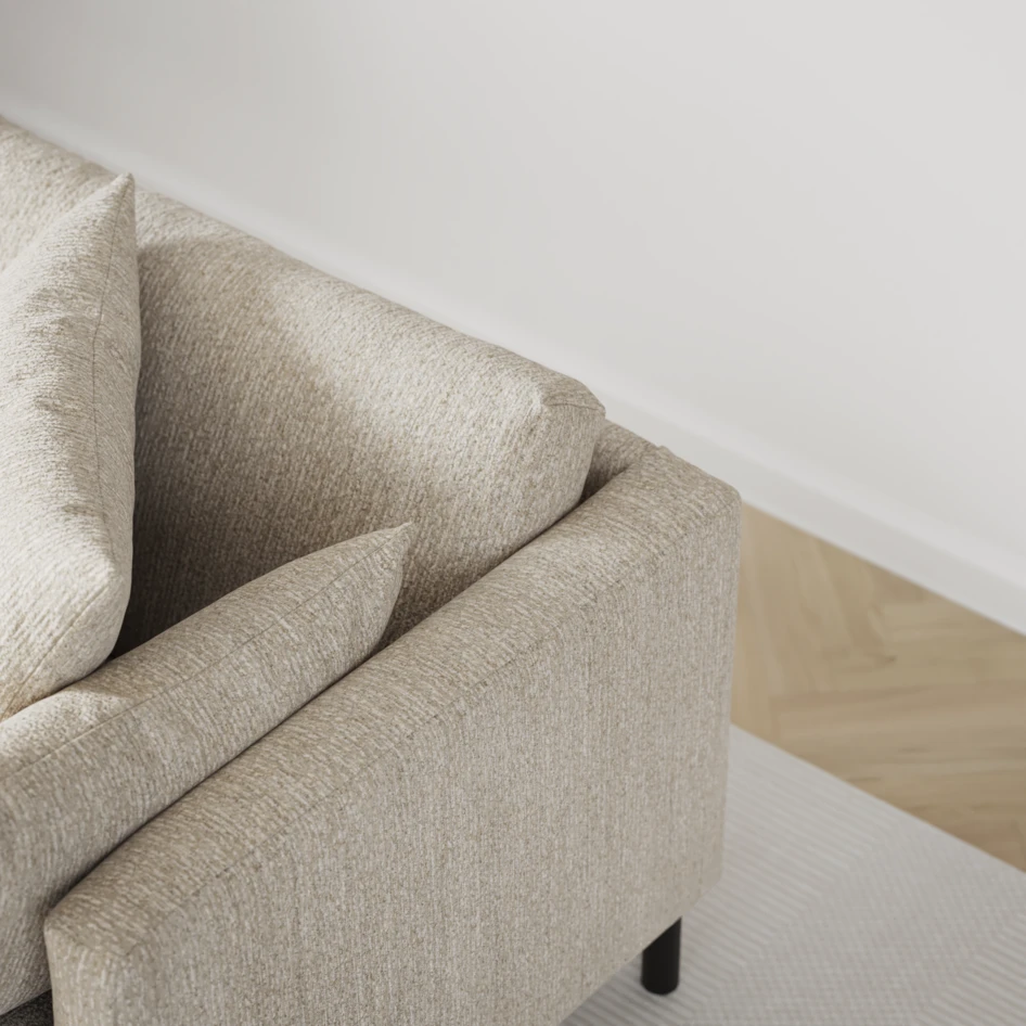 Harper - 3-sits soffa, hel dyna - Beige