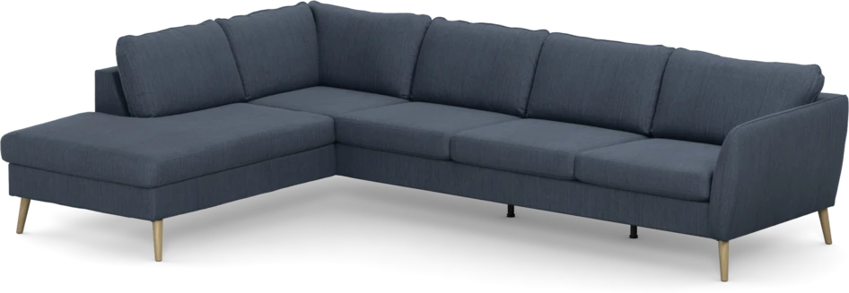 County - 3-sits soffa med divan vänster - Blå