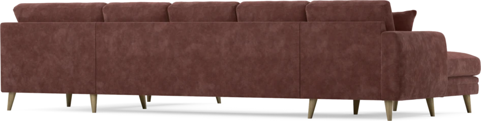 Eden - 3-sits soffa med schäslong vänster och divan höger - Röd