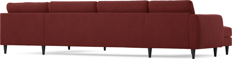 Bridge - 3-sits soffa med schäslong vänster och divan höger - Röd