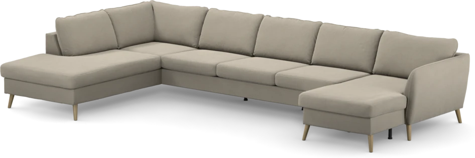 County - 4-sits soffa med divan vänster och schäslong höger - Grå