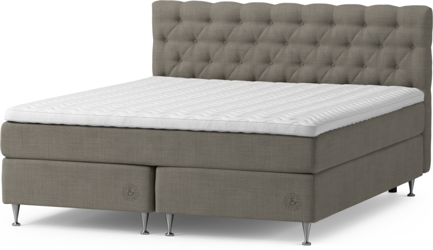 Särö Comfort - Kontinentalsäng, dubbelsäng med bäddmadrass, sängben och Pikerad Låg sänggavel