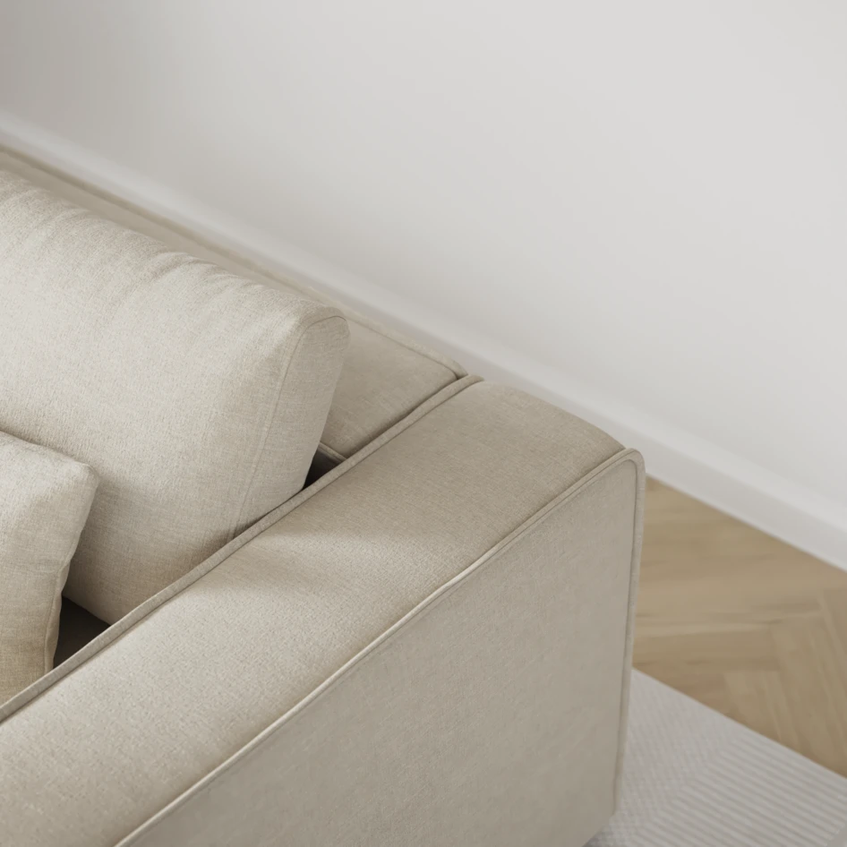 Ide - Bäddsoffa 3-sits med schäslong vänster - Beige