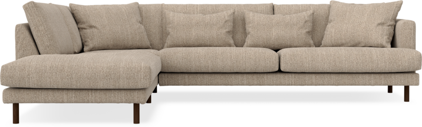 Harper - 3-sits soffa med divan vänster - Brun