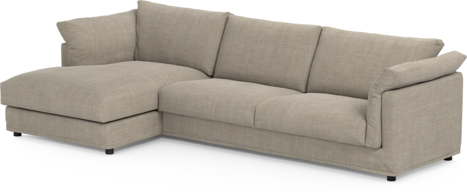 Cherrie - 3-sits soffa med schäslong vänster, med kappa - Beige
