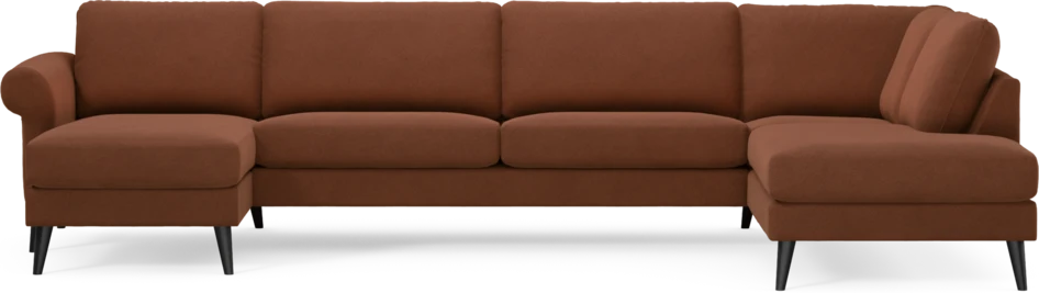 Bridge - 3-sits soffa med schäslong vänster och divan höger - Orange
