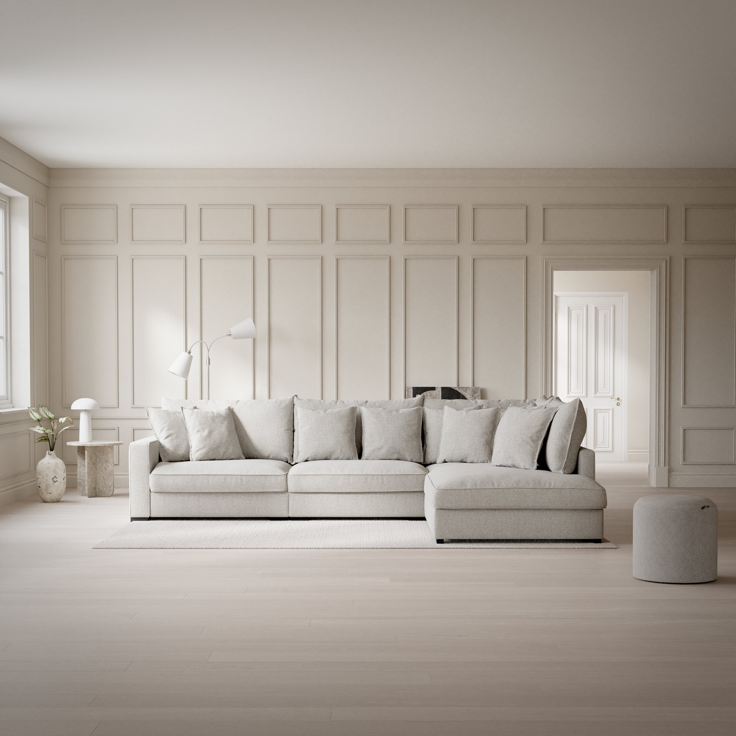 Rossi, 3-sits soffa med divan höger