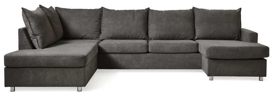 Dallas - 3-sits soffa med divan vänster och schäslong höger - Grå