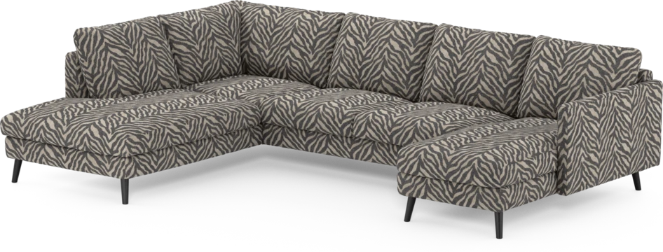 Madison - 2-sits soffa med divan vänster och schäslong höger - Svart