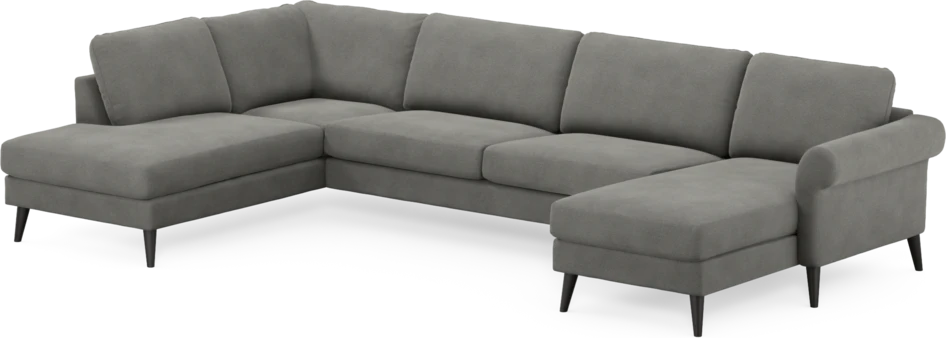 Bridge - 3-sits soffa med divan vänster och schäslong höger - Grå