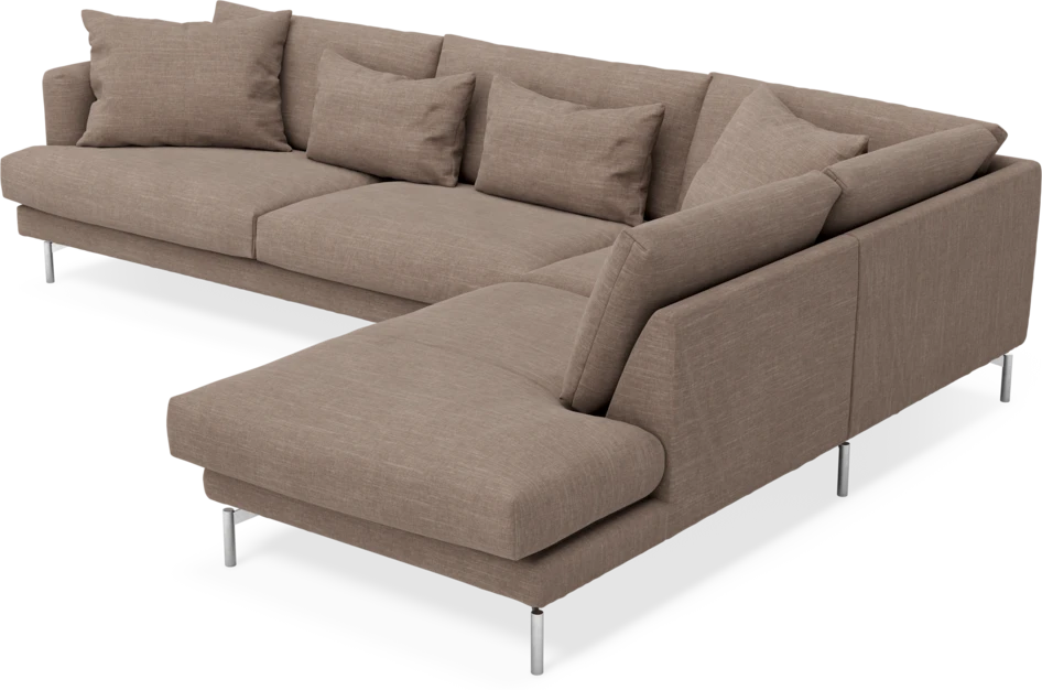 Harper - 3-sits soffa med divan höger - Brun