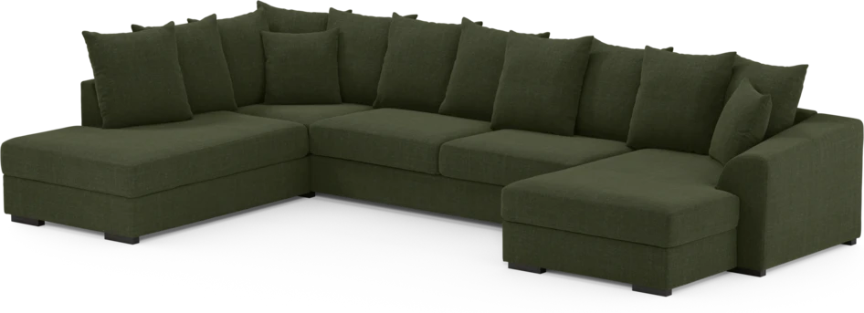 Town - 3-sits soffa med divan vänster och schäslong höger - Grön