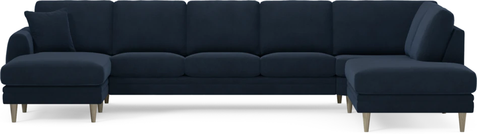 Eden - 3-sits soffa med schäslong vänster och divan höger - Blå
