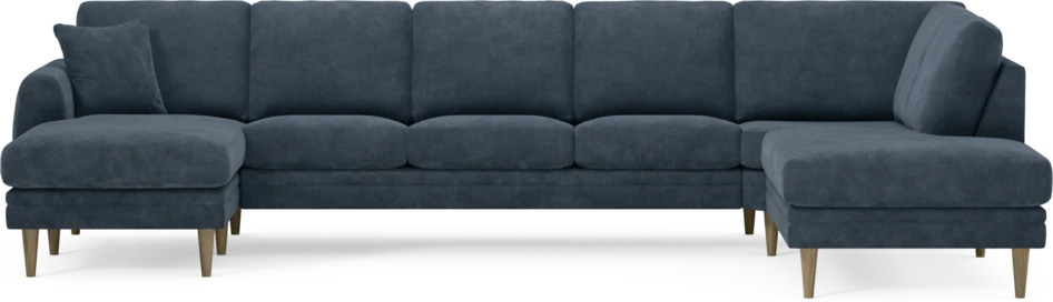 Eden - 3-sits soffa med schäslong vänster och divan höger - Blå