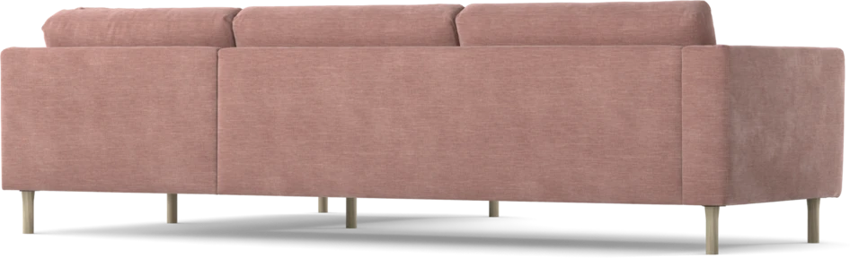 Willow - 3-sits soffa med divan höger, fast klädsel - Rosa