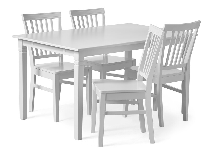 Alice - Matgrupp med 4 stolar Alice - Vit