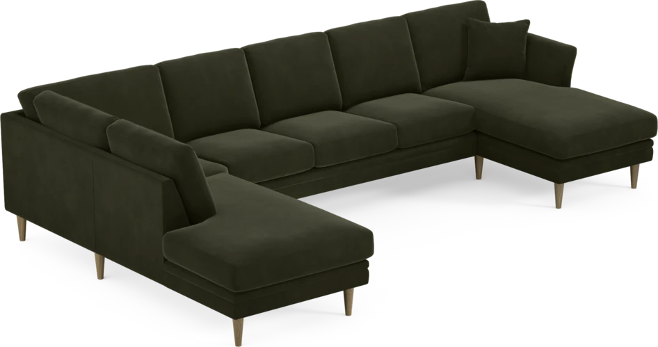 Eden - 3-sits soffa med divan vänster och schäslong höger - Grön