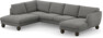 Madison Lux - 2-sits soffa med divan vänster och schäslong höger - Grå