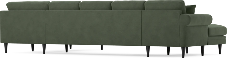 Eden - 3-sits soffa med schäslong vänster och divan höger - Grön