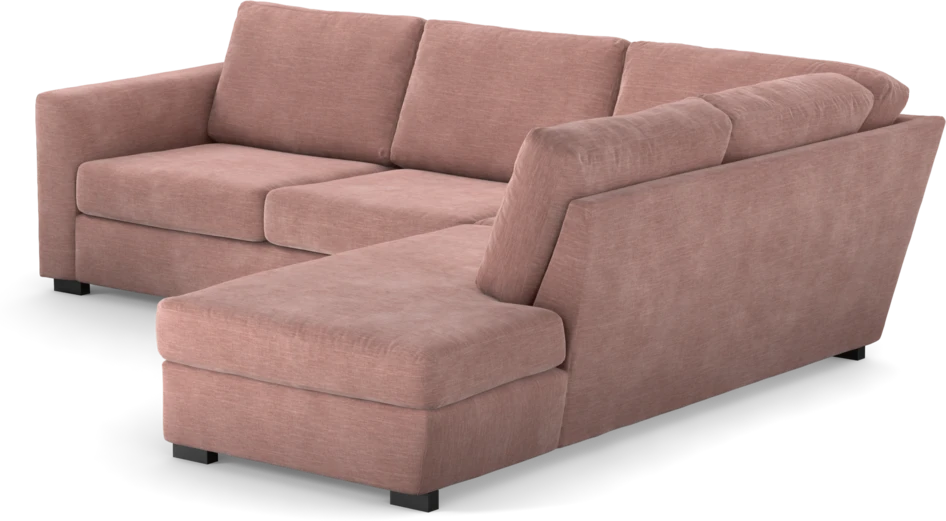 Friday - 2,5-sits soffa med divan höger - Rosa